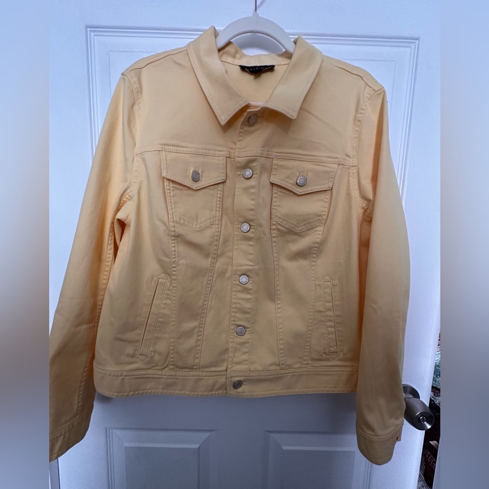 Women's Talbots Butter Yellow Denim Jacket EUC Sz:XL - Picture 2 of 9